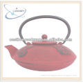 Red painted cast iron teapot for 2014